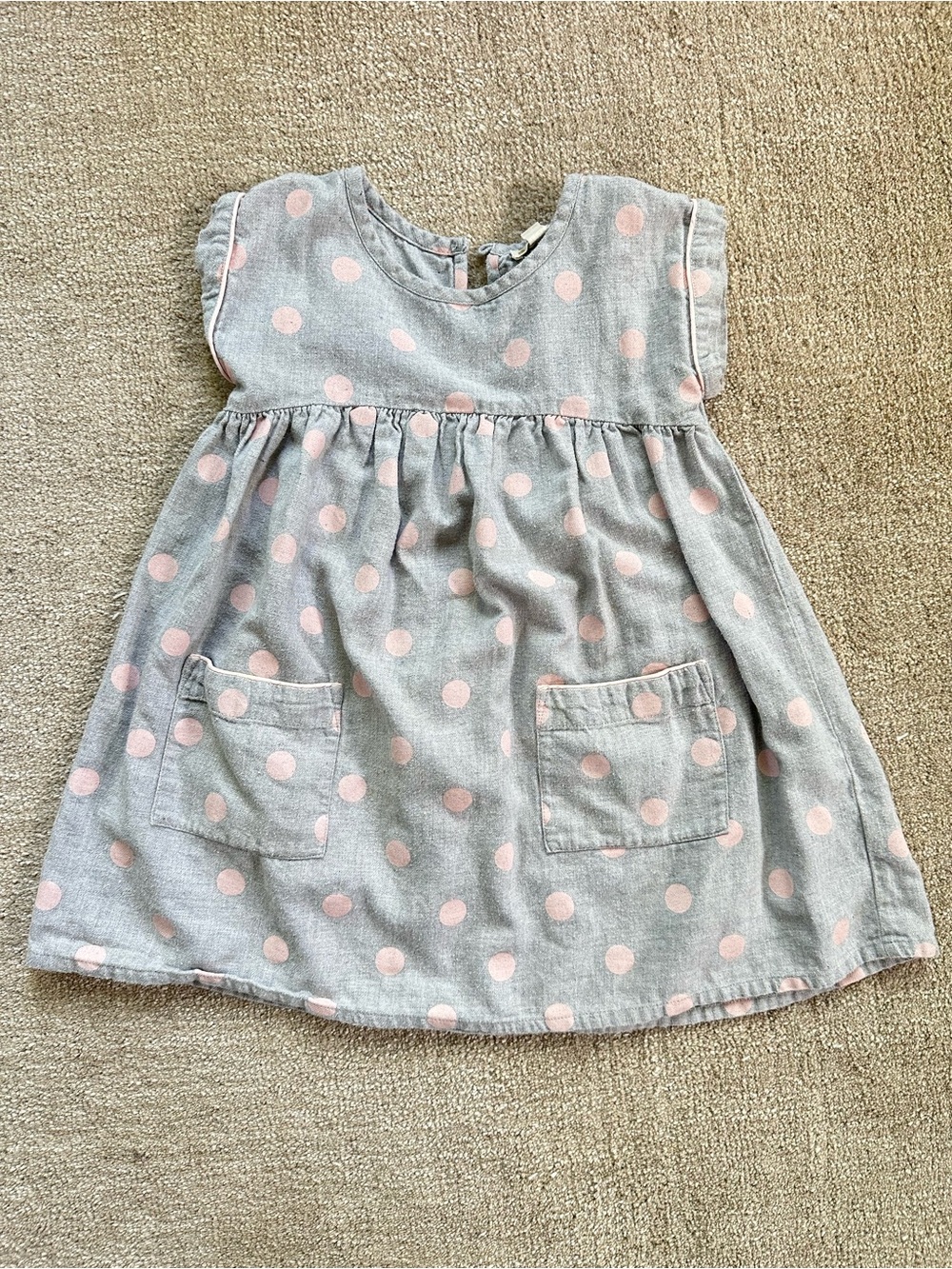 Tucker + Tate Gray Dress with Pink Polka Dots